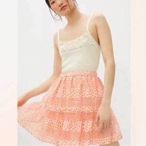 ANTHROPOLOGIE Corey Lynn
alter Tulle Mini Skirt Orange Polka Dot XS NWT